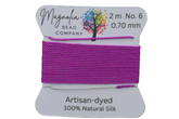 Mulberry Purple– Hand-Dyed Griffin Silk Cord Thread for Knotting, Jewelry Making, Pendant Stringing - Hand-Dyed Silk Cord - Muted Peach Cord